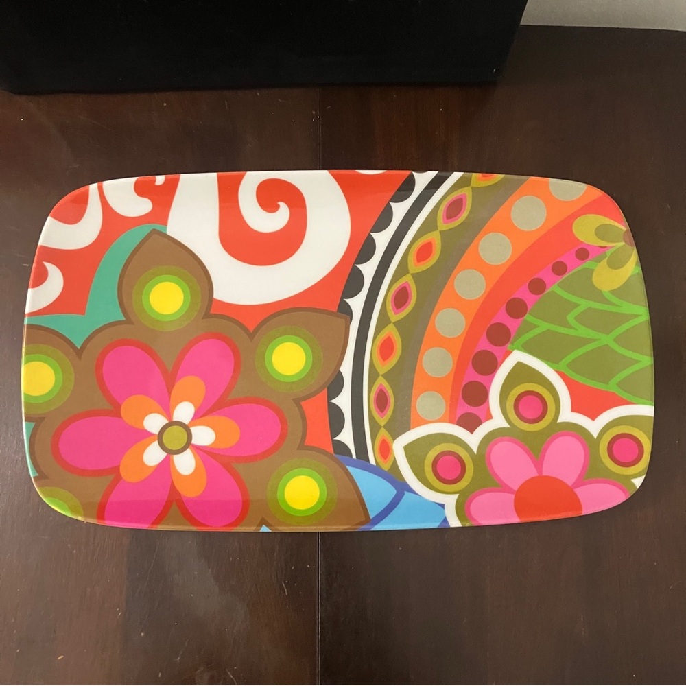 Jackie Shapiro French Bull Retro Style Floral Melamine Platter